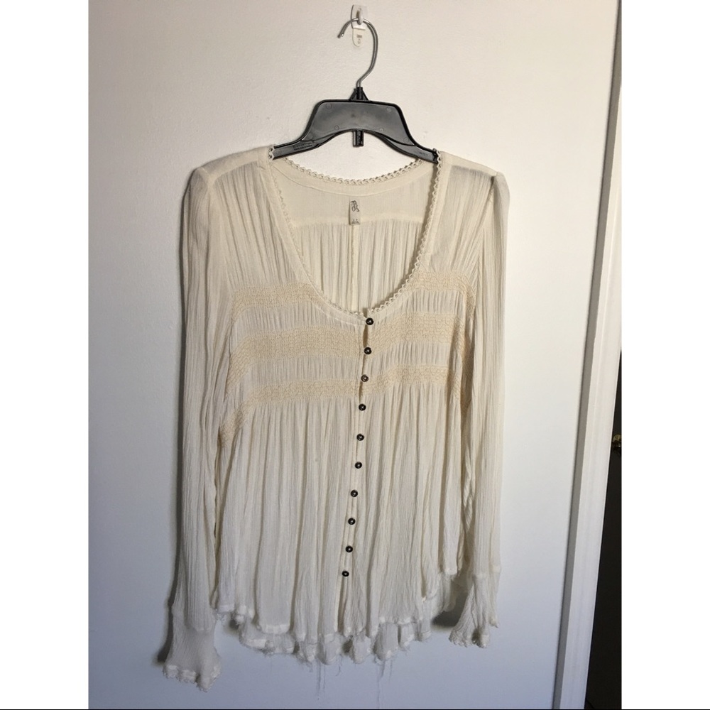 Free People Button Blouse